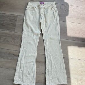 Edikted Cream Wide Leg Jeans